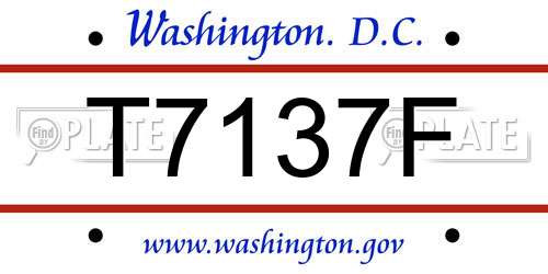 T7137F District Of Columbia License Plate