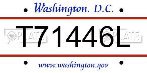 T71446L District Of Columbia License Plate