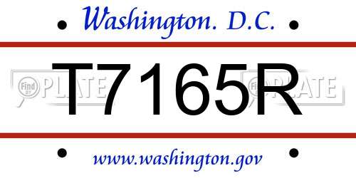T7165R District Of Columbia License Plate