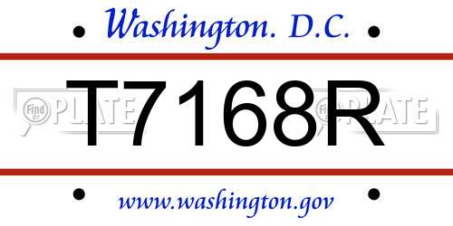 T7168R District Of Columbia License Plate