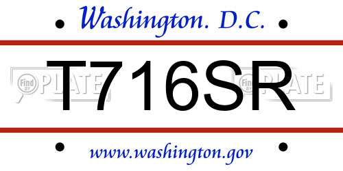 T716SR District Of Columbia License Plate