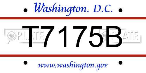 T7175B District Of Columbia License Plate