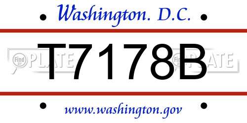 T7178B District Of Columbia License Plate