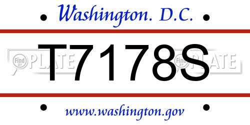 T7178S District Of Columbia License Plate