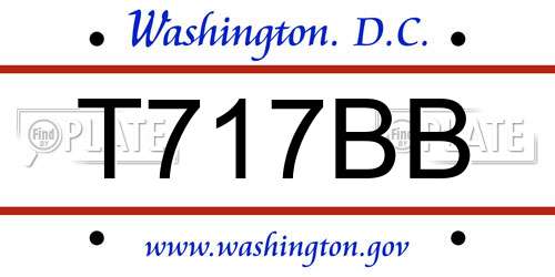 T717BB District Of Columbia License Plate