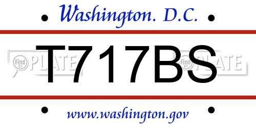 T717BS District Of Columbia License Plate