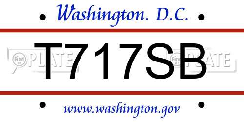 T717SB District Of Columbia License Plate