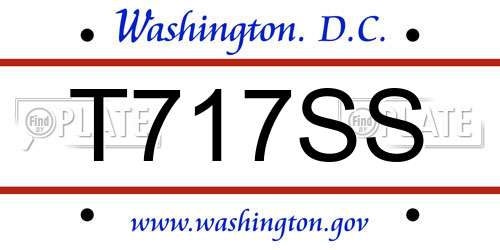 T717SS District Of Columbia License Plate