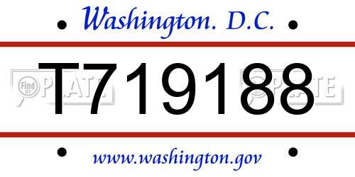 T719188 District Of Columbia License Plate
