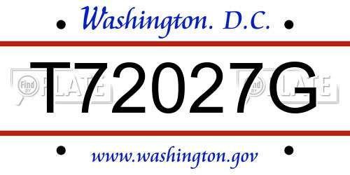 T72027G District Of Columbia License Plate