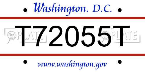 T72055T District Of Columbia License Plate