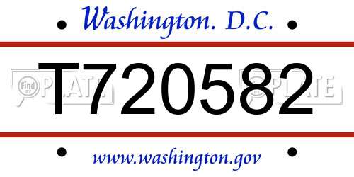 T720582 District Of Columbia License Plate