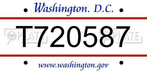 T720587 District Of Columbia License Plate