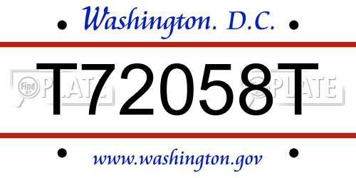 T72058T District Of Columbia License Plate