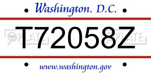 T72058Z District Of Columbia License Plate