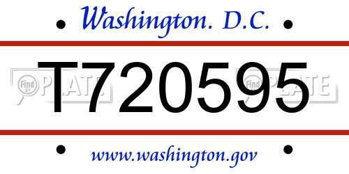 T720595 District Of Columbia License Plate