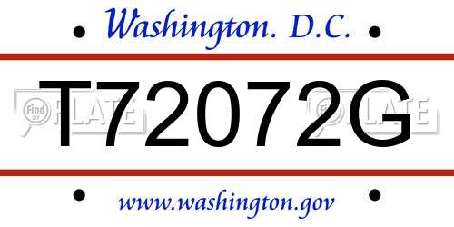 T72072G District Of Columbia License Plate