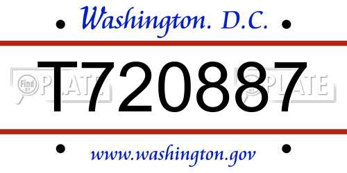 T720887 District Of Columbia License Plate
