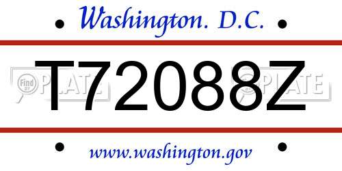 T72088Z District Of Columbia License Plate
