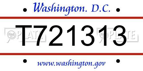 T721313 District Of Columbia License Plate