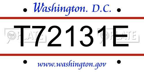T72131E District Of Columbia License Plate