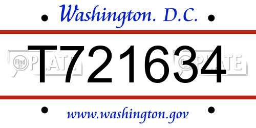 T721634 District Of Columbia License Plate