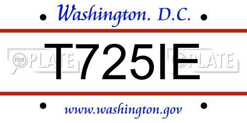 T725IE District Of Columbia License Plate