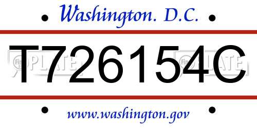 T726154C District Of Columbia License Plate