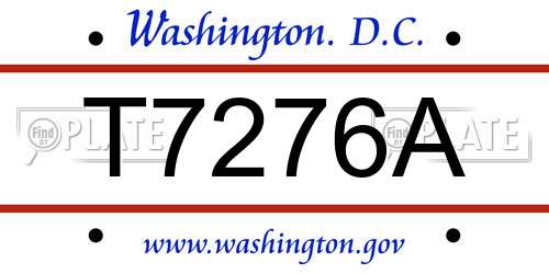 T7276A District Of Columbia License Plate