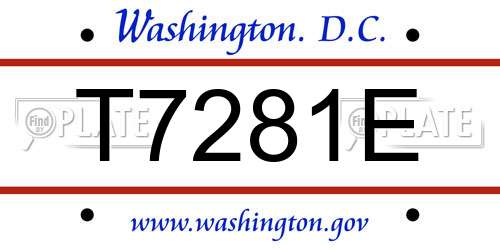 T7281E District Of Columbia License Plate
