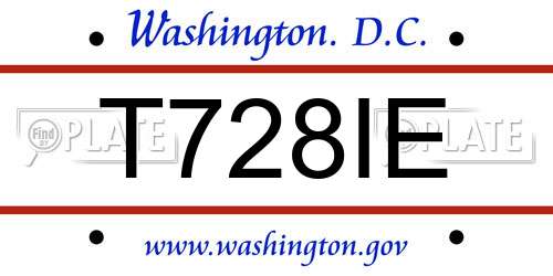 T728IE District Of Columbia License Plate