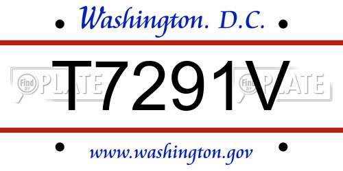 T7291V District Of Columbia License Plate