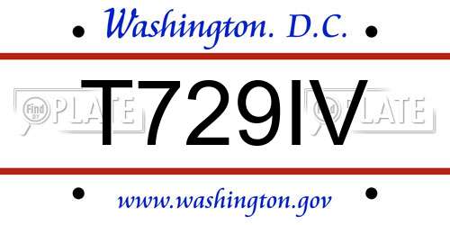 T729IV District Of Columbia License Plate