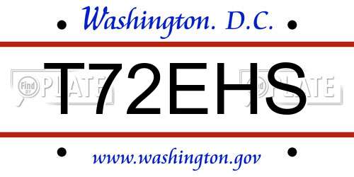 T72EHS District Of Columbia License Plate