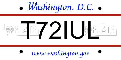 T72IUL District Of Columbia License Plate