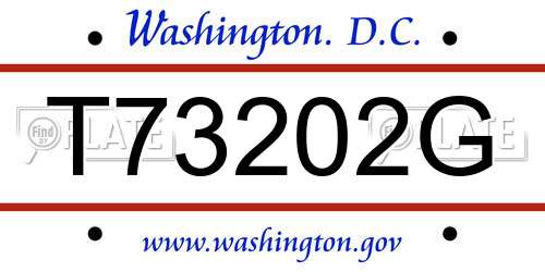 T73202G District Of Columbia License Plate