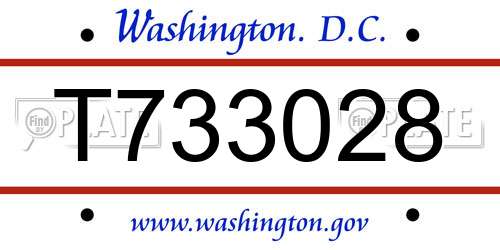 T733028 District Of Columbia License Plate
