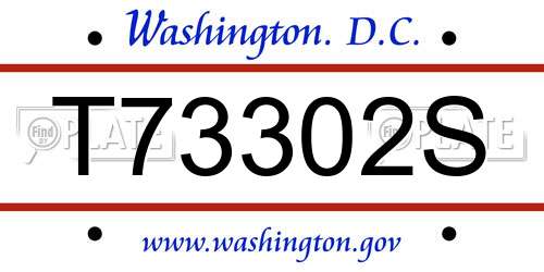 T73302S District Of Columbia License Plate