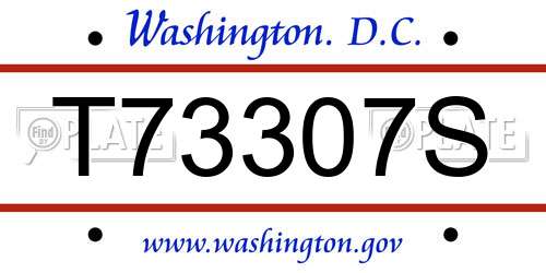 T73307S District Of Columbia License Plate