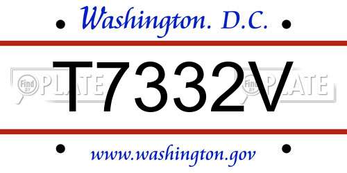 T7332V District Of Columbia License Plate