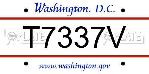 T7337V District Of Columbia License Plate