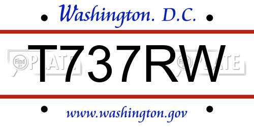 T737RW District Of Columbia License Plate