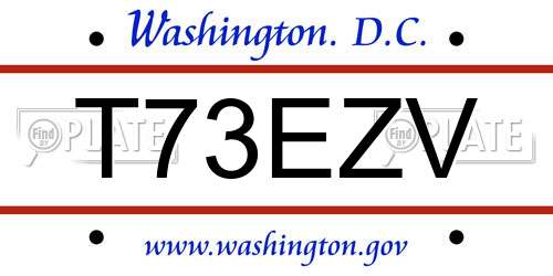 T73EZV District Of Columbia License Plate