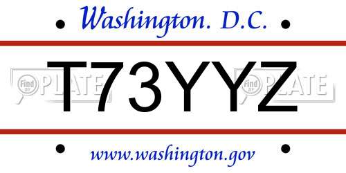 T73YYZ District Of Columbia License Plate