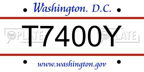 T7400Y District Of Columbia License Plate
