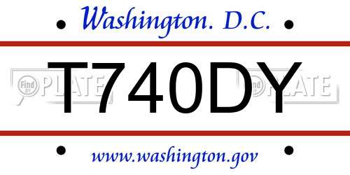T740DY District Of Columbia License Plate