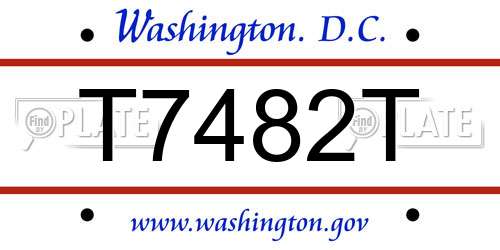 T7482T District Of Columbia License Plate