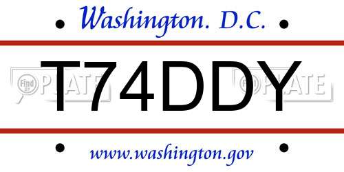 T74DDY District Of Columbia License Plate