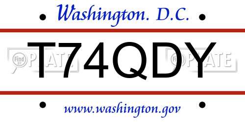 T74QDY District Of Columbia License Plate