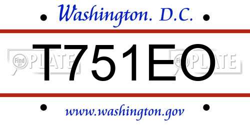 T751EO District Of Columbia License Plate